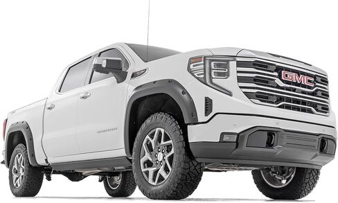 Rough Country Pocket Fender Flares for GMC Sierra (2019-2026 & Refresh) - 2" Extra Tire Coverage, UV-Resistant ABS, Flat Black (Set of 4) in Saudi Arabia