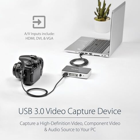 StarTech.com HDMI to USB C Video Capture Device 1080p 60fps - UVC - External USB 3.0 Type-C Capture/Live Streaming - HDMI Audio/Video Recorder Adapter - comp with USB-C/USB-A/Thunderbolt 3 (UVCHDCAP) in Saudi Arabia