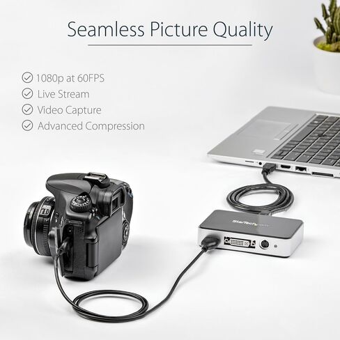 StarTech.com HDMI to USB C Video Capture Device 1080p 60fps - UVC - External USB 3.0 Type-C Capture/Live Streaming - HDMI Audio/Video Recorder Adapter - comp with USB-C/USB-A/Thunderbolt 3 (UVCHDCAP) in Saudi Arabia
