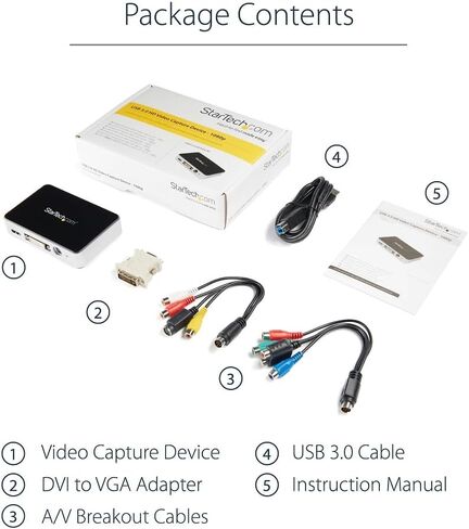 StarTech.com HDMI to USB C Video Capture Device 1080p 60fps - UVC - External USB 3.0 Type-C Capture/Live Streaming - HDMI Audio/Video Recorder Adapter - comp with USB-C/USB-A/Thunderbolt 3 (UVCHDCAP) in Saudi Arabia