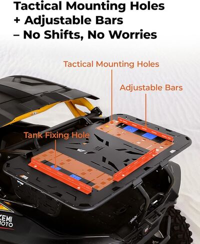 حامل أمتعة حامل الإطارات الاحتياطية من KEMIMOTO متوافق مع Can-Am Maverick R 2024+، ملحقات UTV لسرير رف البضائع الخلفي، استبدل OEM # 715007306 in Saudi Arabia