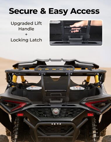 حامل أمتعة حامل الإطارات الاحتياطية من KEMIMOTO متوافق مع Can-Am Maverick R 2024+، ملحقات UTV لسرير رف البضائع الخلفي، استبدل OEM # 715007306 in Saudi Arabia