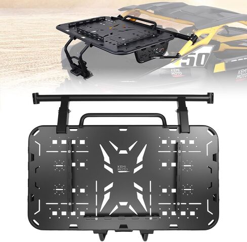 حامل أمتعة حامل الإطارات الاحتياطية من KEMIMOTO متوافق مع Can-Am Maverick R 2024+، ملحقات UTV لسرير رف البضائع الخلفي، استبدل OEM # 715007306 in Saudi Arabia