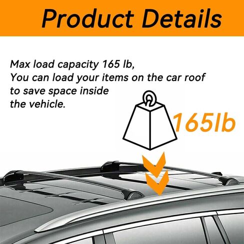 US Stock Roof Rack Fits for Acura MDX 2014 2015 2016 2017 2018 2019 2020 2021 Luggage Cargo Roof Rack Rails Side Bars 2pcs,Silver in Saudi Arabia