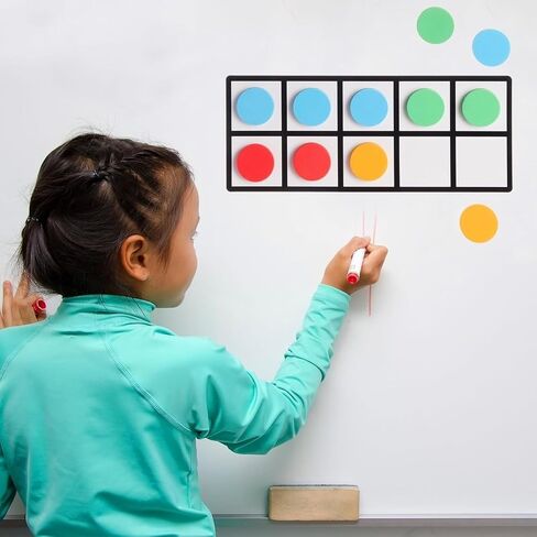 Bright Creations 4 Pack Giant Magnetic Ten Frames with 48 Math Counters, Magnet Frame for Classroom Learning in Saudi Arabia