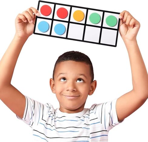 Bright Creations 4 Pack Giant Magnetic Ten Frames with 48 Math Counters, Magnet Frame for Classroom Learning in Saudi Arabia