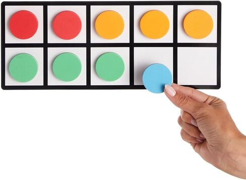 Bright Creations 4 Pack Giant Magnetic Ten Frames with 48 Math Counters, Magnet Frame for Classroom Learning in Saudi Arabia