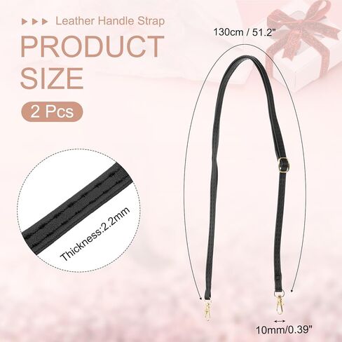 PATIKIL Leather Purse Handle Strap, 2 Pcs 51 Inch Adjustable Length Handbag Strap Replacement DIY Clutch Bag Handle Strap Repair Accessories, Light Pink in Saudi Arabia