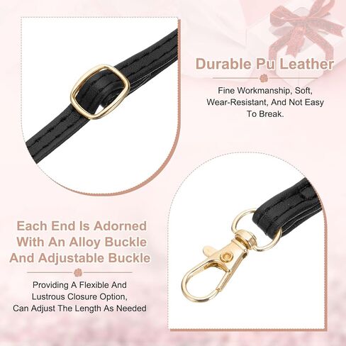 PATIKIL Leather Purse Handle Strap, 2 Pcs 51 Inch Adjustable Length Handbag Strap Replacement DIY Clutch Bag Handle Strap Repair Accessories, Light Pink in Saudi Arabia