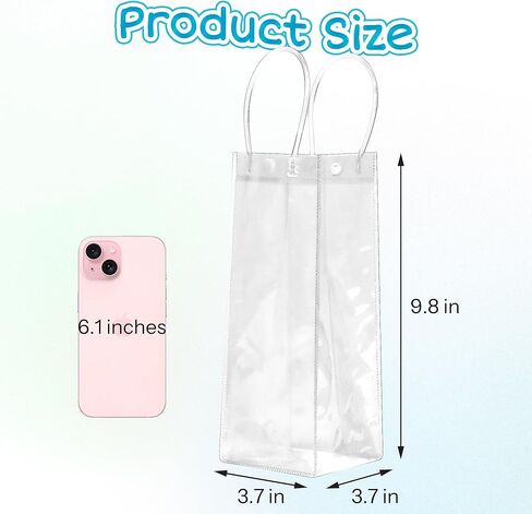 RJTLPNK Clear Gift Bags with Handles Bulk, 10PCS Medium L7.87xW3.14xH7.87Inches Holiday Gift Bags for Christmas, Versatile 5 Senses Gift Bag for Women & Kids in Saudi Arabia