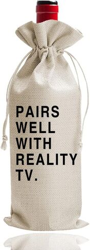 DOI-LANEE Pairs Well with Reality TV Wine Bag, Pandemic Gifts for Best Friend, Funny Best Friend Gift Wine Bag (DL073) in Saudi Arabia