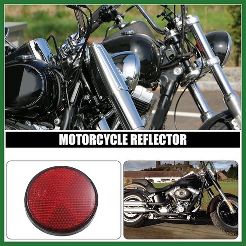 Motoforti 2 قطعة 56 مم من البلاستيك الأحمر العالمي عاكس تحذير عاكس مع شريط لاصق للدراجات النارية يدوم طويلاً in Saudi Arabia