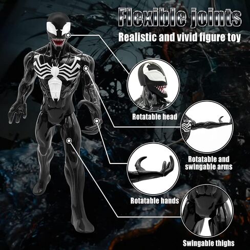 lasama Action Figures, 12 Inch Collectible Figures Toys for Boys Characters Toys Prefect Gift for Christmas, Thanksgiving Day, Birthday, Children’s Day for Kids (Black) in Saudi Arabia