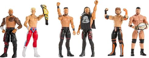 Mattel WWE Main Event Showdown Action Figures 2-pack مع الملحقات، السلسلة #24 Cody Rhodes vs Solo Sikoa مجموعة قابلة للتجميع، 6 بوصة in Kuwait