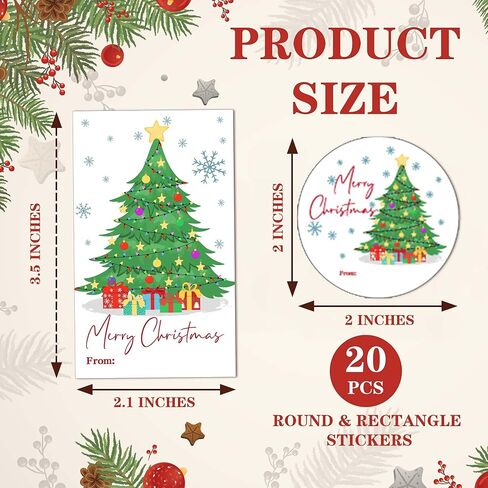 North Pole Christmas Gift Labels, Special Delivery Christmas Gift Stickers for Envelopes Goodie Bags Boxes, 20 Round and 20 Rectangular Labels, Wrapping Party Supplies and Favors-A18 in Saudi Arabia