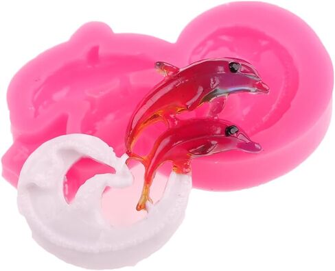 Angel Wings Cute Dolphin Shape Silicone Mold Dolphin Diving Resin Mold Soap Mold DIY Epoxy Resin Casting Molds in Saudi Arabia
