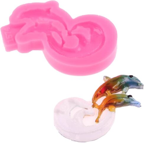 Angel Wings Cute Dolphin Shape Silicone Mold Dolphin Diving Resin Mold Soap Mold DIY Epoxy Resin Casting Molds in Saudi Arabia