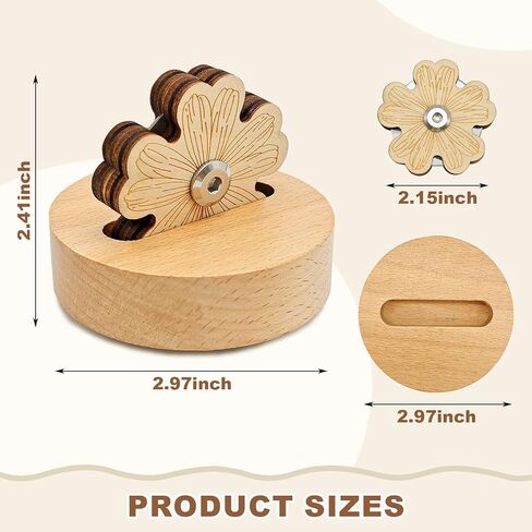 Daisy Thread Cutter with Wooden Base - 5-Position Rotary Blade Tool for Sewing, Quilting & Chain Piecing - Stable Anti-Slip Yarn Cutter for Craft Gifts in Saudi Arabia
