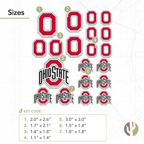 Desert Cactus Ohio State University OSU Buckeyes Stickers Vinyl Decals Laptop Water Bottle Car Scrapbook T1 (Type 1-2) in Kuwait