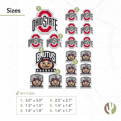 Desert Cactus Ohio State University OSU Buckeyes Stickers Vinyl Decals Laptop Water Bottle Car Scrapbook T1 (Type 1-2) in Saudi Arabia