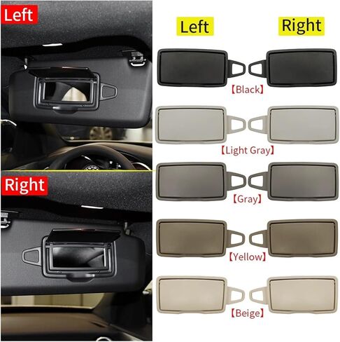 غطاء مرآة تجميل أمامي للسيارة من الشمس الأمامي مناسب لسيارة Mercedes Benz C GLC Class W205 W253 C200 C300 2015-2021 (بيج، يسار) in Kuwait