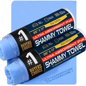 Premium UltraAbsorb+ Drying Shammy Cloth for Cars, Boats - 26"x17" - Super Soft, Scratch Free, Lint Free Car Drying Chamois Towel - Blue in Saudi Arabia