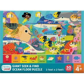Chuckle & Roar - Seek & Find Treasure Hunt Puzzle - Engaging and Educational Puzzles for Kids - Larger Pieces Designed for Preschool Hands - 50 PC Floor Puzzle in Saudi Arabia