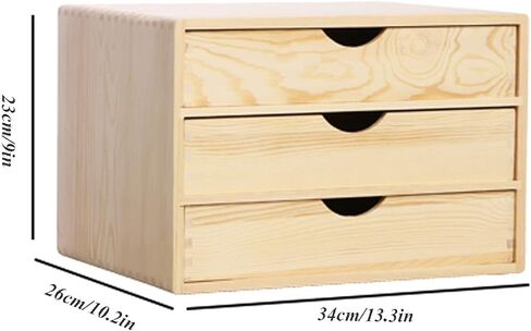 Drawer Type Multi Layer A4 Flat File Cabinet - Desktop Solid Wood Storage Box, File Organizer, Office Supplies Organizer for Home Office Counter Craft Decoration (1 Layers) in Kuwait