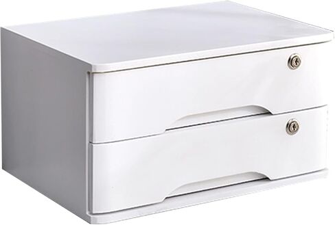Solid Wood Storage Box - Desktop File Cabinet - Desktop Organizer, Desktop Storage Box With Drawers, Wooden Desktop File Cabinet, 2/3/4 Tier With Lock Desktop Organizer Storage Box (B 2 Drawers) in Saudi Arabia