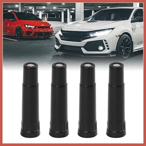 ACROPIX 4 Pcs Screw-on Valve Cap Stem Extension Wheel Tire Cap Extender Adapter for Auto Car Truck with Length 39mm Plastic Black Car Parts in Saudi Arabia