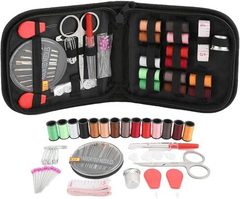 27pcs Sewing Kit with Case Portable Sewing Supplies for Home Traveler, Adults, Beginner, Emergency,Contains Thread, Scissors, Needles,Measuring Tape in Saudi Arabia