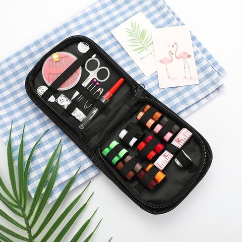 27pcs Sewing Kit with Case Portable Sewing Supplies for Home Traveler, Adults, Beginner, Emergency,Contains Thread, Scissors, Needles,Measuring Tape in Saudi Arabia