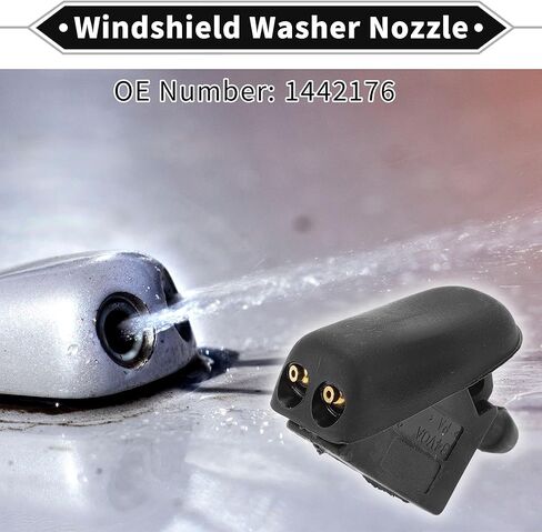 2 قطعة فوهة غسالة الزجاج الأمامي متوافقة مع Ford Fusion 2002-2012، ABS أسود الزجاج الأمامي رذاذ فوهات ممسحة رذاذ غسالة جيت رقم 1442176 in Saudi Arabia