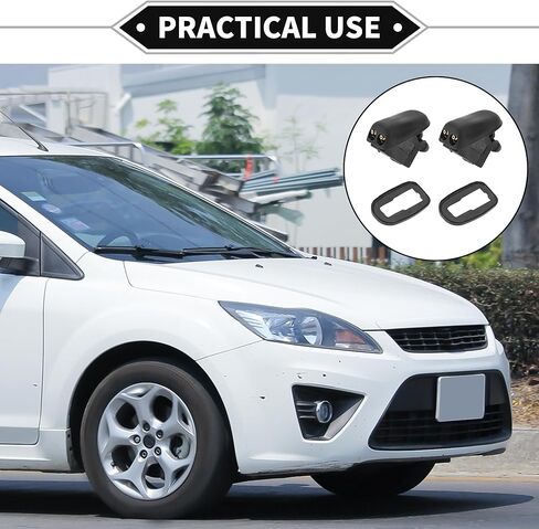 2 قطعة فوهة غسالة الزجاج الأمامي متوافقة مع Ford Fusion 2002-2012، ABS أسود الزجاج الأمامي رذاذ فوهات ممسحة رذاذ غسالة جيت رقم 1442176 in Saudi Arabia