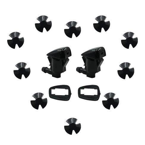 85381-AE020 58118 53326-08010 فوهات الغسالة ومشبك غطاء محرك السيارة (2 فوهات + 10 مقاطع) مناسب لتويوتا سيينا 2004 2005 2006 2007 2008 2009 2010 لتويوتا سولارا 2004 2005 2006 2007 2008 in Kuwait