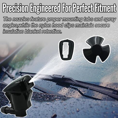 85381-AE020 58118 53326-08010 Washer Nozzles & Hood Clip(2 Nozzles+10 Clips) Fit for Toyota Sienna 2004 2005 2006 2007 2008 2009 2010 for Toyota Solara 2004 2005 2006 2007 2008 in Saudi Arabia