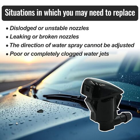 85381-AE020 58118 53326-08010 Washer Nozzles & Hood Clip(2 Nozzles+10 Clips) Fit for Toyota Sienna 2004 2005 2006 2007 2008 2009 2010 for Toyota Solara 2004 2005 2006 2007 2008 in Saudi Arabia