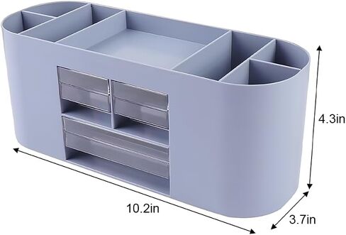 Desk Organizer with 7 Compartments and 3 Drawers, Plastic Makeup Organizer, Multi-Functional Stationery Holder, Desk Storage for Office Supplies, Home, Workspace, Pink in Saudi Arabia