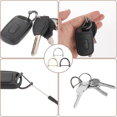 D Rings for Purse 15Pcs D Rings Screw in Shackle 3/4 inch Horseshoe Shape D Ring with Screwdriver U Shape D Ring Cats Leash Ring DIY Leather Craft Purse Keychain Accessories (Gold,Sliver,Black) in Saudi Arabia