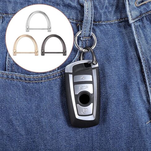 D Rings for Purse 15Pcs D Rings Screw in Shackle 3/4 inch Horseshoe Shape D Ring with Screwdriver U Shape D Ring Cats Leash Ring DIY Leather Craft Purse Keychain Accessories (Gold,Sliver,Black) in Saudi Arabia