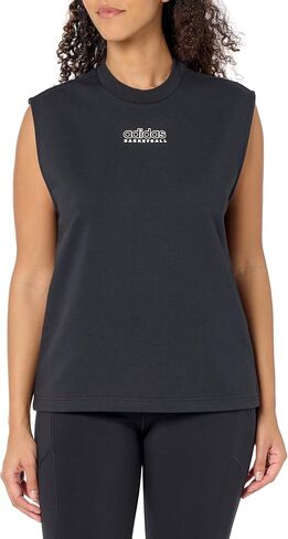 adidas Women's Tall Size Select Sleeveless Top, Black/White in Saudi Arabia