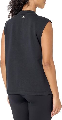 adidas Women's Tall Size Select Sleeveless Top, Black/White in Saudi Arabia