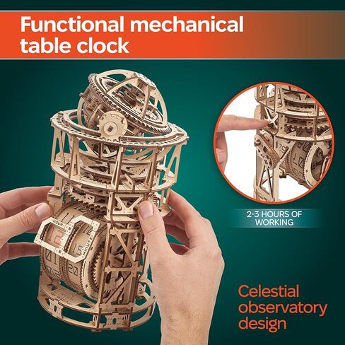 UGEARS Aero Clock 3D Wooden Puzzles for Adults Idea 3D Puzzle Clock to Build DIY Wooden Puzzle Mechanical Clock Kit - Wall Clock with Pendulum Wood Model Kit in Kuwait