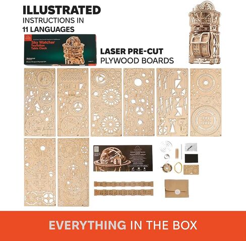 UGEARS Aero Clock 3D Wooden Puzzles for Adults Idea 3D Puzzle Clock to Build DIY Wooden Puzzle Mechanical Clock Kit - Wall Clock with Pendulum Wood Model Kit in Kuwait