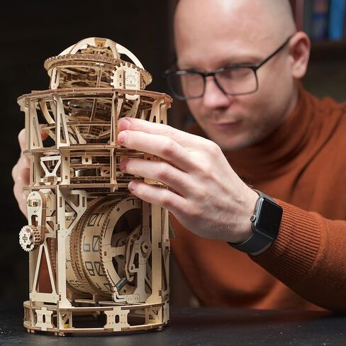 UGEARS Aero Clock 3D Wooden Puzzles for Adults Idea 3D Puzzle Clock to Build DIY Wooden Puzzle Mechanical Clock Kit - Wall Clock with Pendulum Wood Model Kit in Kuwait