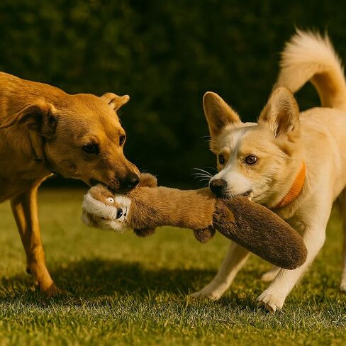 JALOUSIE 5 Pack Dog Bungee Stretch Toy Squeaky Dog Crinkle Chew Toy - Stuffingless Crinkle Paper Body No Mess - Sealed Stuffed Squeaky Head - Interactive Play Dog Crinkle Paper Sound Toy Value Bundle in Kuwait