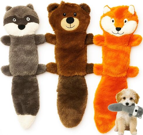 JALOUSIE 5 Pack Dog Bungee Stretch Toy Squeaky Dog Crinkle Chew Toy - Stuffingless Crinkle Paper Body No Mess - Sealed Stuffed Squeaky Head - Interactive Play Dog Crinkle Paper Sound Toy Value Bundle in Kuwait