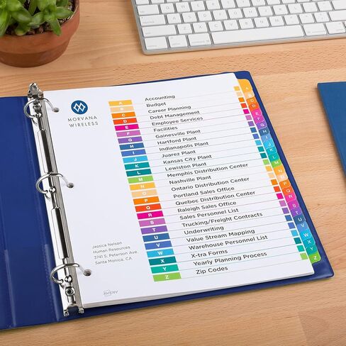 Avery 11085 Ready Index Customizable Table of Contents Multicolor Dividers, 26-Tab, Letter in Saudi Arabia