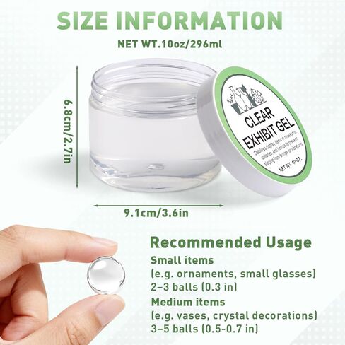 Clear Exhibit Gel 6 oz, Removable Adhesive Gel for Museum & Home Collections, Invisible Reusable Museum Exhibit Putty for Glass, Ceramic, Crystal, Non-Toxic in Saudi Arabia