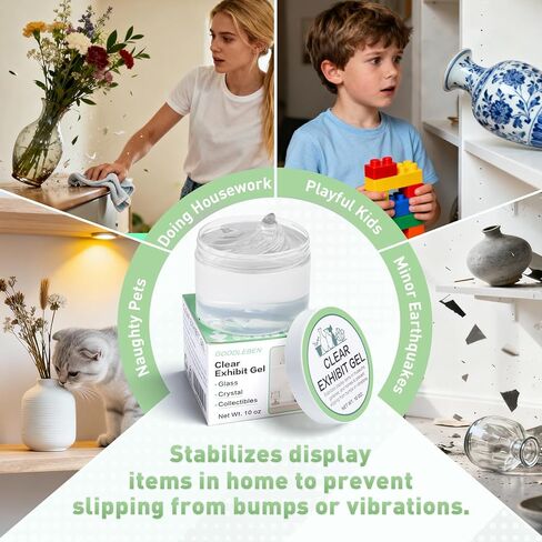 Clear Exhibit Gel 6 oz, Removable Adhesive Gel for Museum & Home Collections, Invisible Reusable Museum Exhibit Putty for Glass, Ceramic, Crystal, Non-Toxic in Saudi Arabia